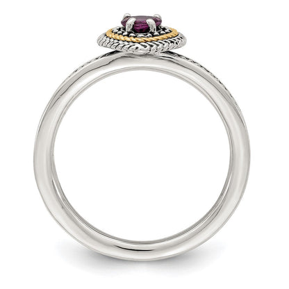14K/silver Bicolor Shey Couture Sterlingsilber mit 14K Akzente Antikisiert Rhodolith Granat Herz Ring