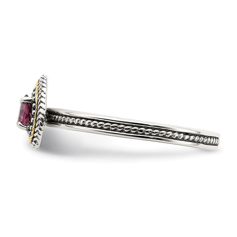 14K/silver Bicolor Shey Couture Sterlingsilber mit 14K Akzente Antikisiert Rhodolith Granat Herz Ring