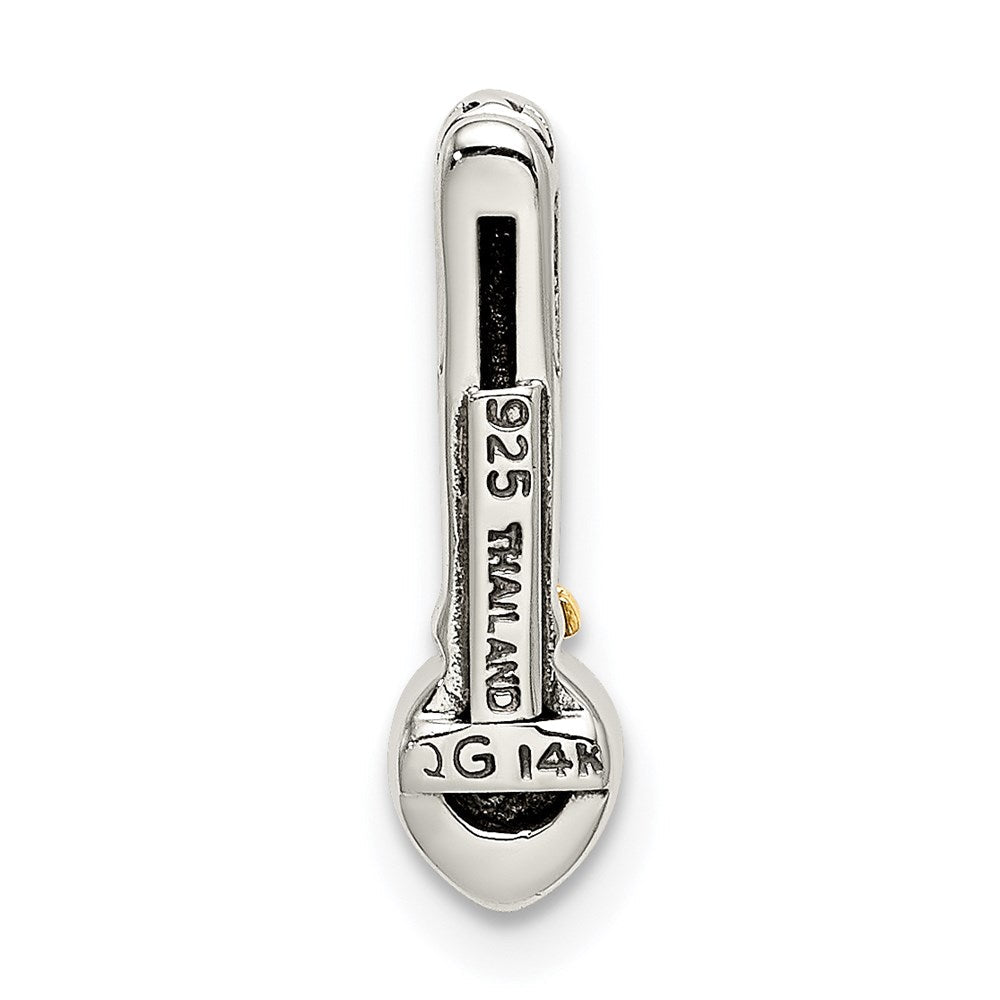 14K/silver Bicolor Shey Couture Sterlingsilber Antikisiert mit 14K Akzente Poliert Granat Kette Anhänger
