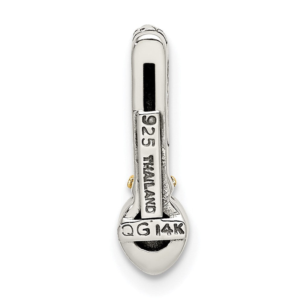 14K/silver Bicolor Shey Couture Sterlingsilber Antikisiert mit 14K Akzente Poliert Amethyst Kette Anhänger