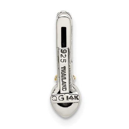14K/silver Bicolor Shey Couture Sterlingsilber Antikisiert mit 14K Akzente Poliert Amethyst Kette Anhänger