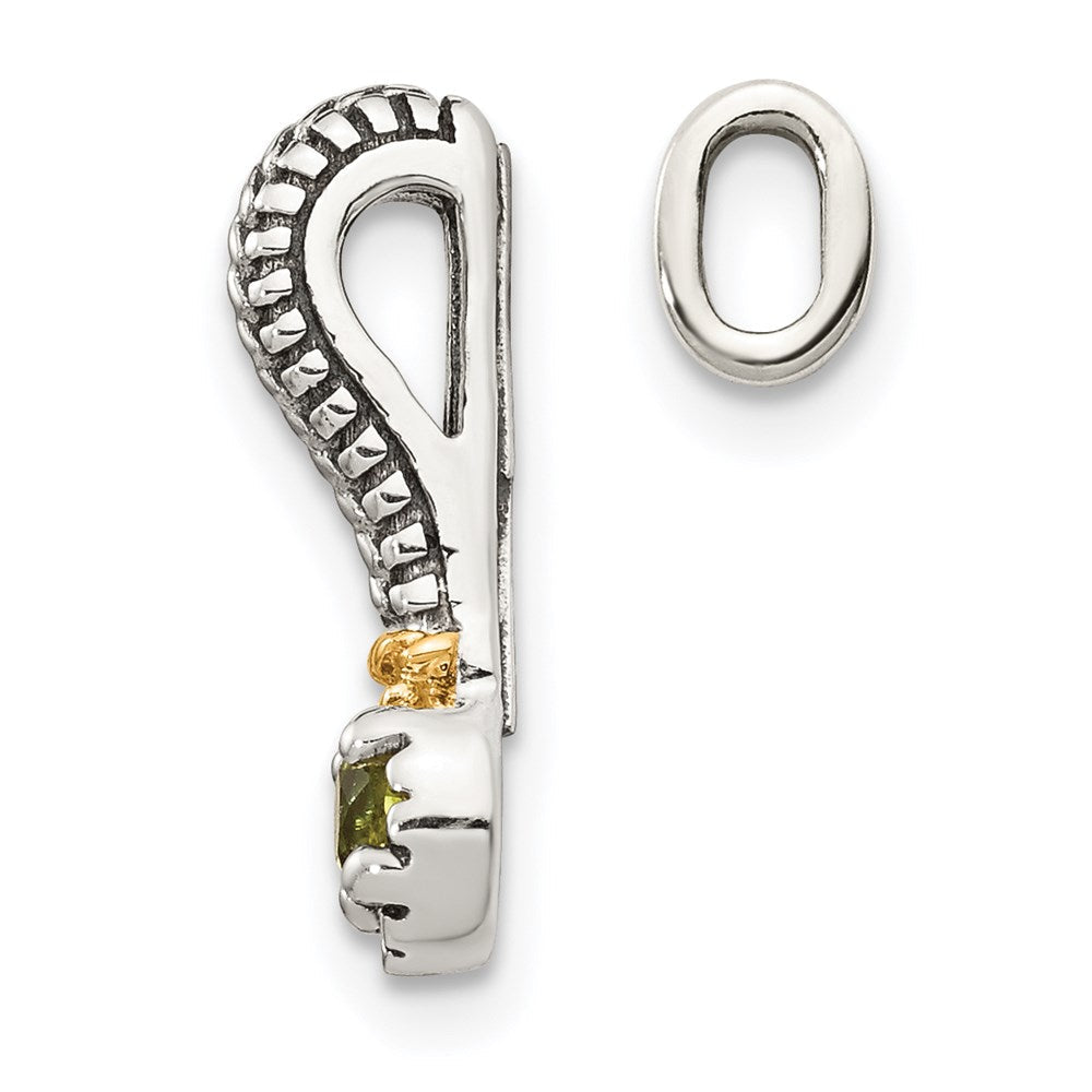 14K/silver Bicolor Shey Couture Sterlingsilber Antikisiert mit 14K Akzente Poliert Peridot Kette Anhänger