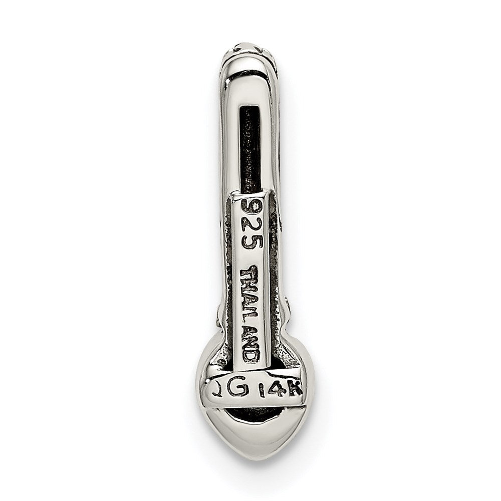 14K/silver Bicolor Shey Couture Sterlingsilber Antikisiert mit 14K Akzente Poliert Peridot Kette Anhänger