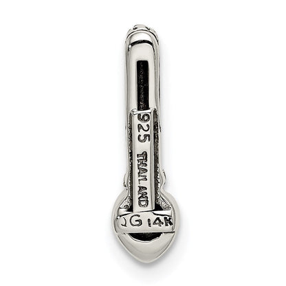 14K/silver Bicolor Shey Couture Sterlingsilber Antikisiert mit 14K Akzente Poliert Peridot Kette Anhänger