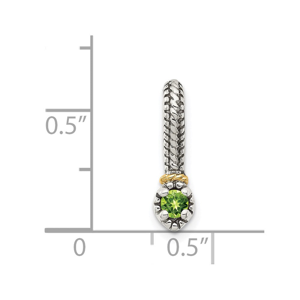 14K/silver Bicolor Shey Couture Sterlingsilber Antikisiert mit 14K Akzente Poliert Peridot Kette Anhänger