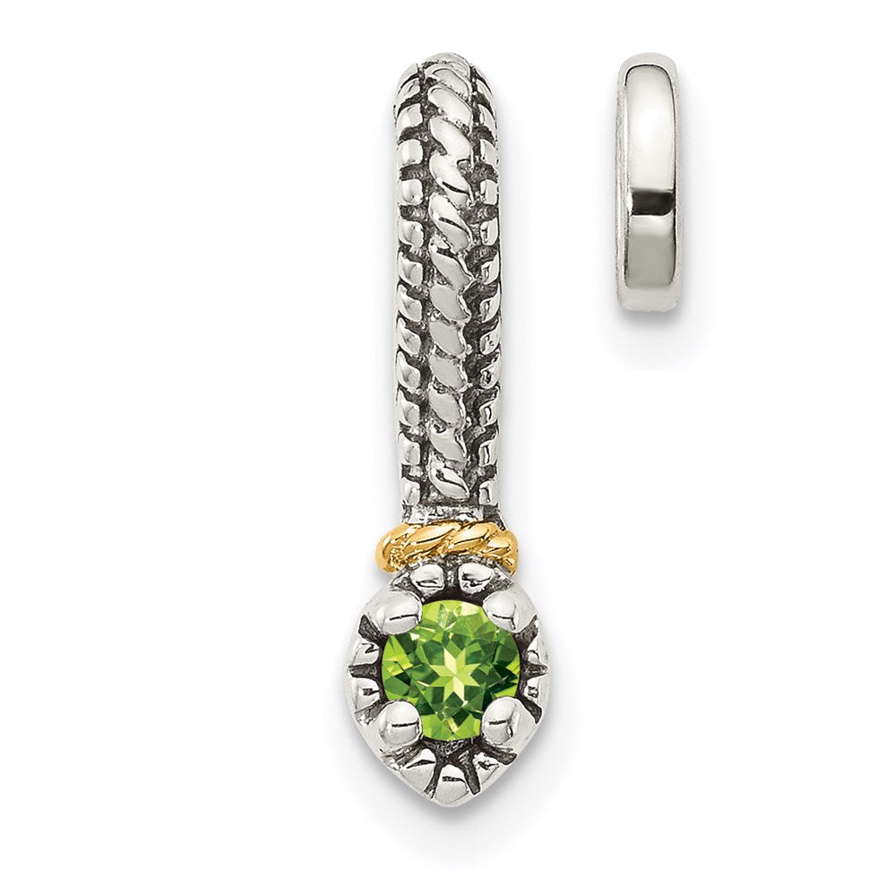 14K/silver Bicolor Shey Couture Sterlingsilber Antikisiert mit 14K Akzente Poliert Peridot Kette Anhänger