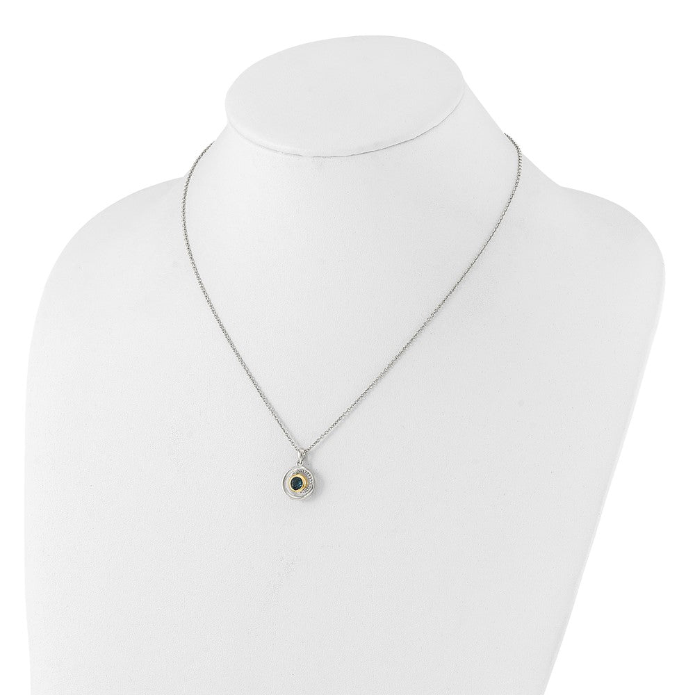 Sterlingsilber Rhodiniert mit 14K/silver Bicolor London Blautopas Halskette
