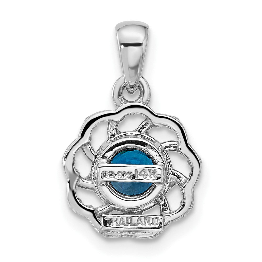 Sterlingsilber Rhodiniert mit 14K/silver Bicolor London Blautopas Halskette