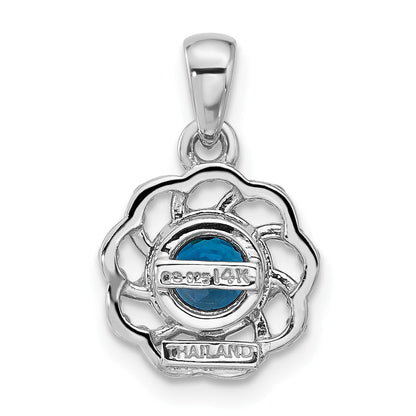 Sterlingsilber Rhodiniert mit 14K/silver Bicolor London Blautopas Halskette