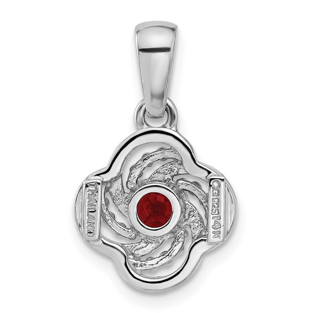 Sterlingsilber Rhodiniert mit 14K/silver Bicolor Granat Halskette