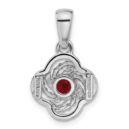 Sterlingsilber Rhodiniert mit 14K/silver Bicolor Granat Halskette