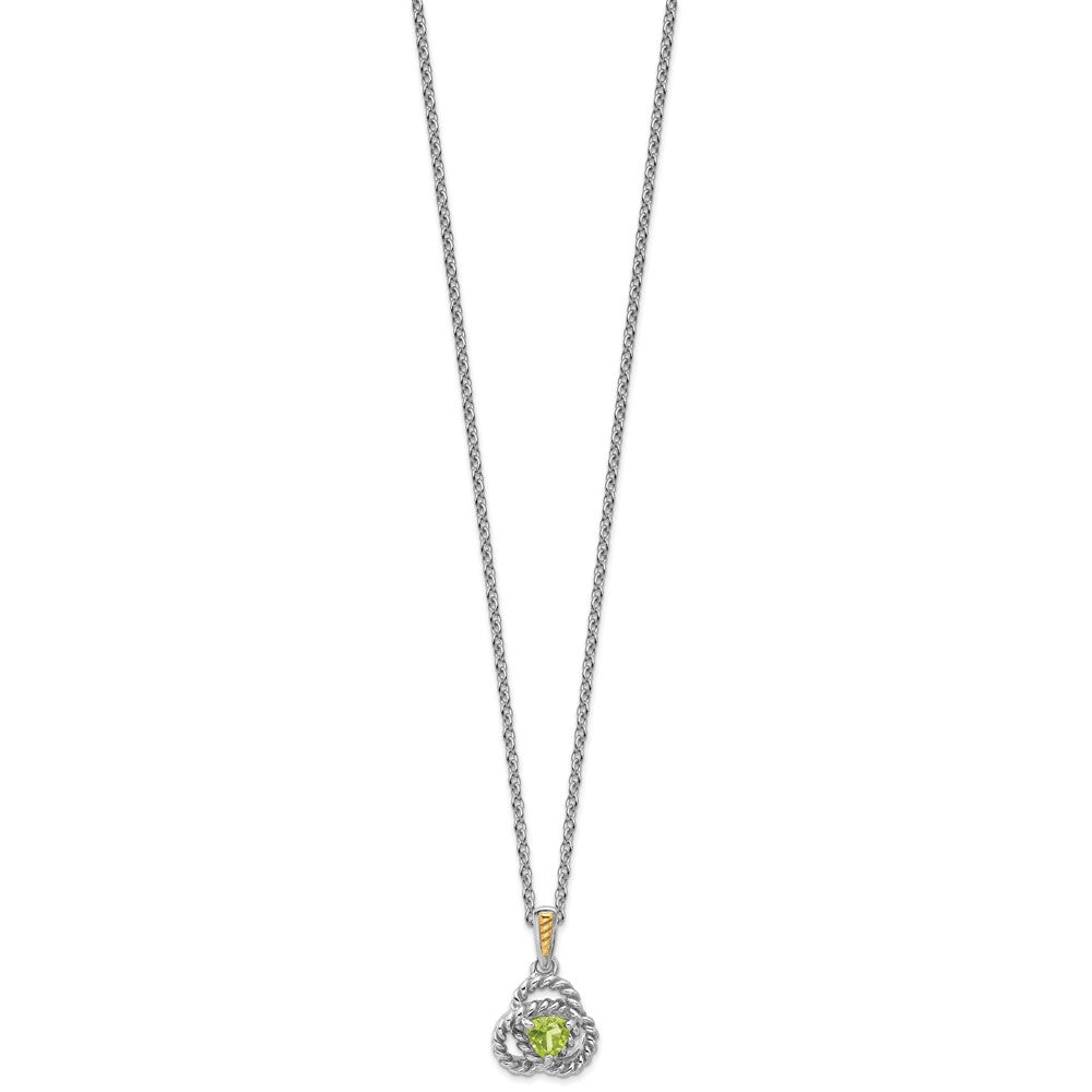 Sterlingsilber Rhodiniert mit 14K/silver Bicolor Peridot Halskette
