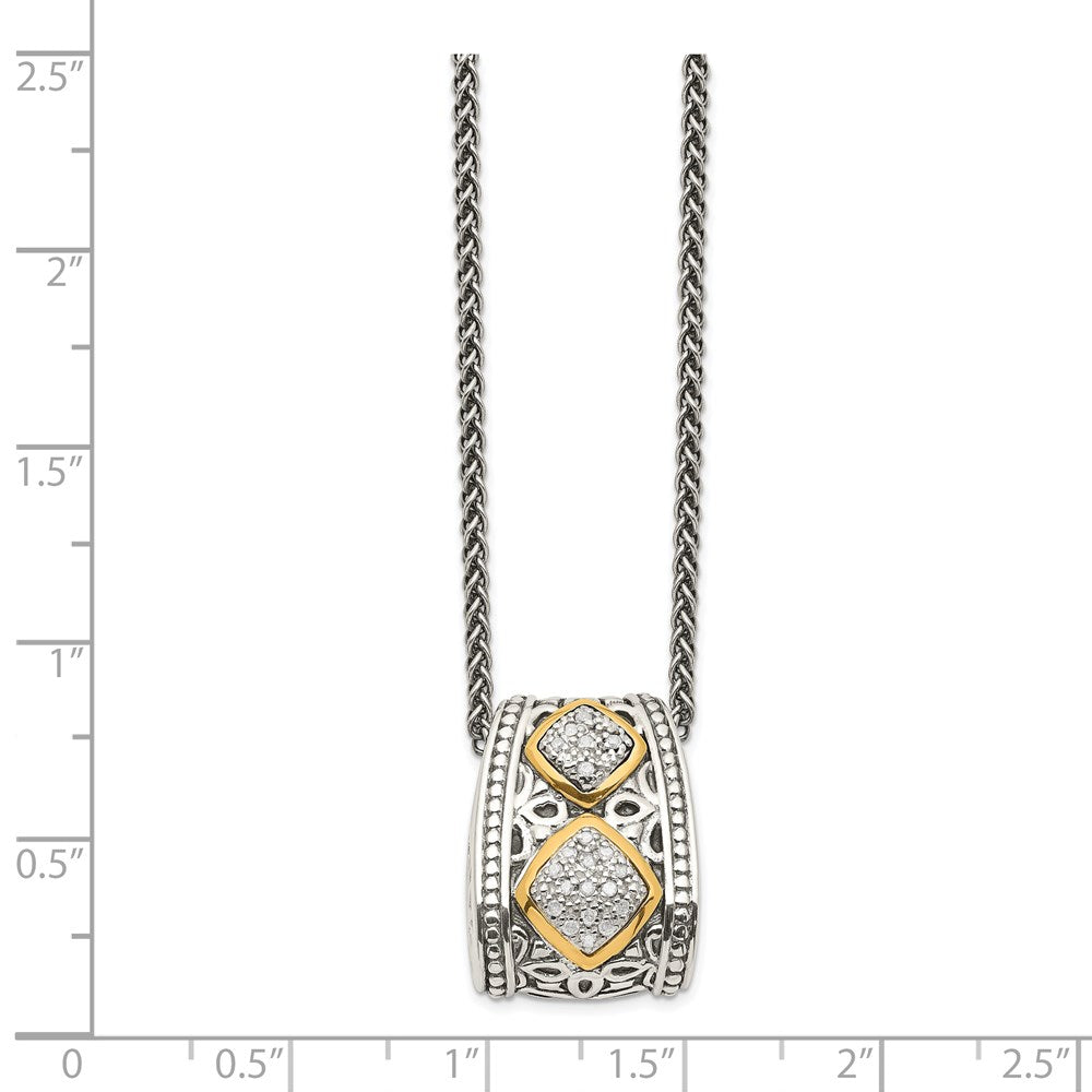 14K/silver Bicolor Shey Couture Sterlingsilber Antikisiert mit 14K Akzente Diamant 18 Zoll Halskette