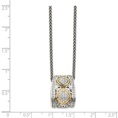 14K/silver Bicolor Shey Couture Sterlingsilber Antikisiert mit 14K Akzente Diamant 18 Zoll Halskette