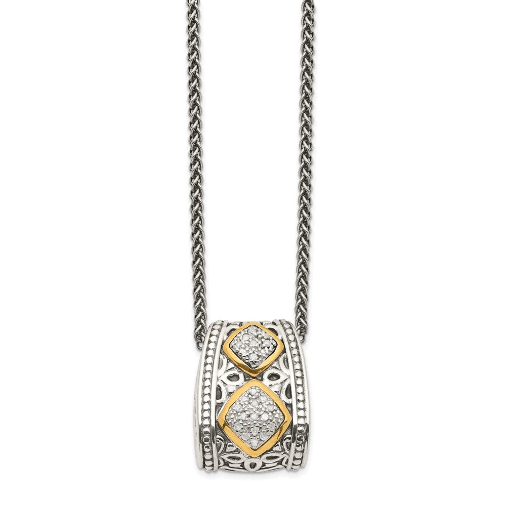 14K/silver Bicolor Shey Couture Sterlingsilber Antikisiert mit 14K Akzente Diamant 18 Zoll Halskette