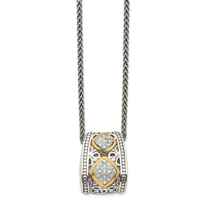 14K/silver Bicolor Shey Couture Sterlingsilber Antikisiert mit 14K Akzente Diamant 18 Zoll Halskette