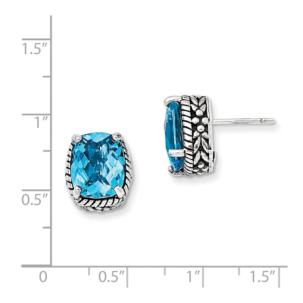 Ohrringe aus Sterlingsilber mit Schweizer Blautopas