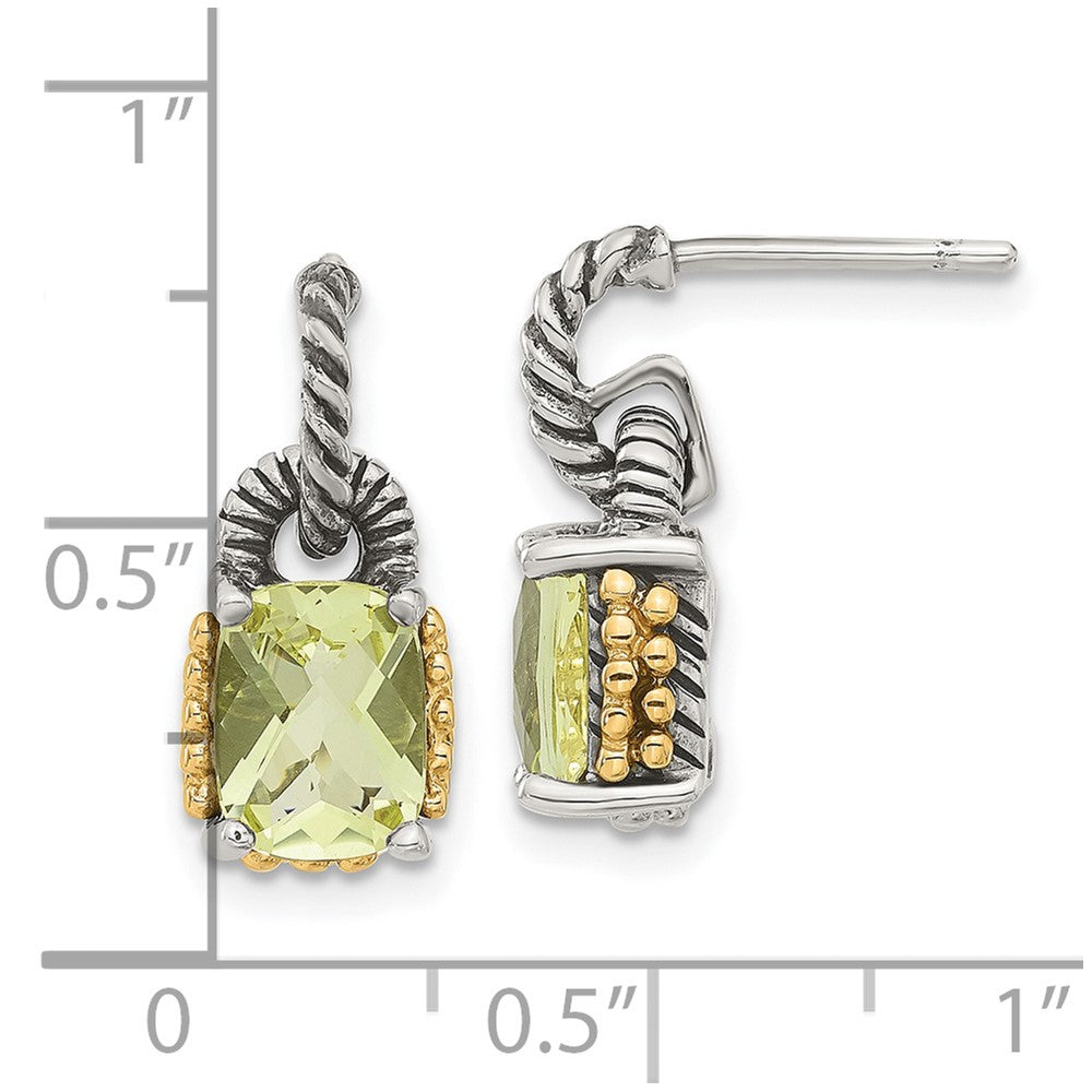 14K/silver Bicolor Sterlingsilber mit 14K Akzente Zitrone Quarz Ohrhänger