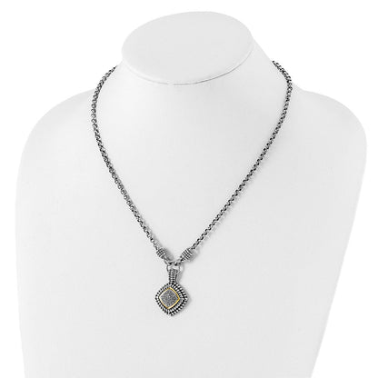 14K/silver Bicolor Shey Couture Sterlingsilber mit 14K Akzente 17 Zoll Antikisiert Diamant Halskette