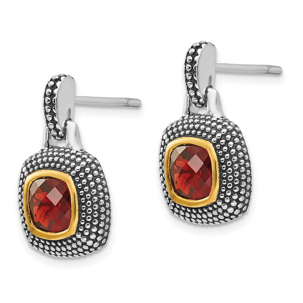 Shey Couture Sterlingsilber vergoldet antikisierte Granat-Ohrringe