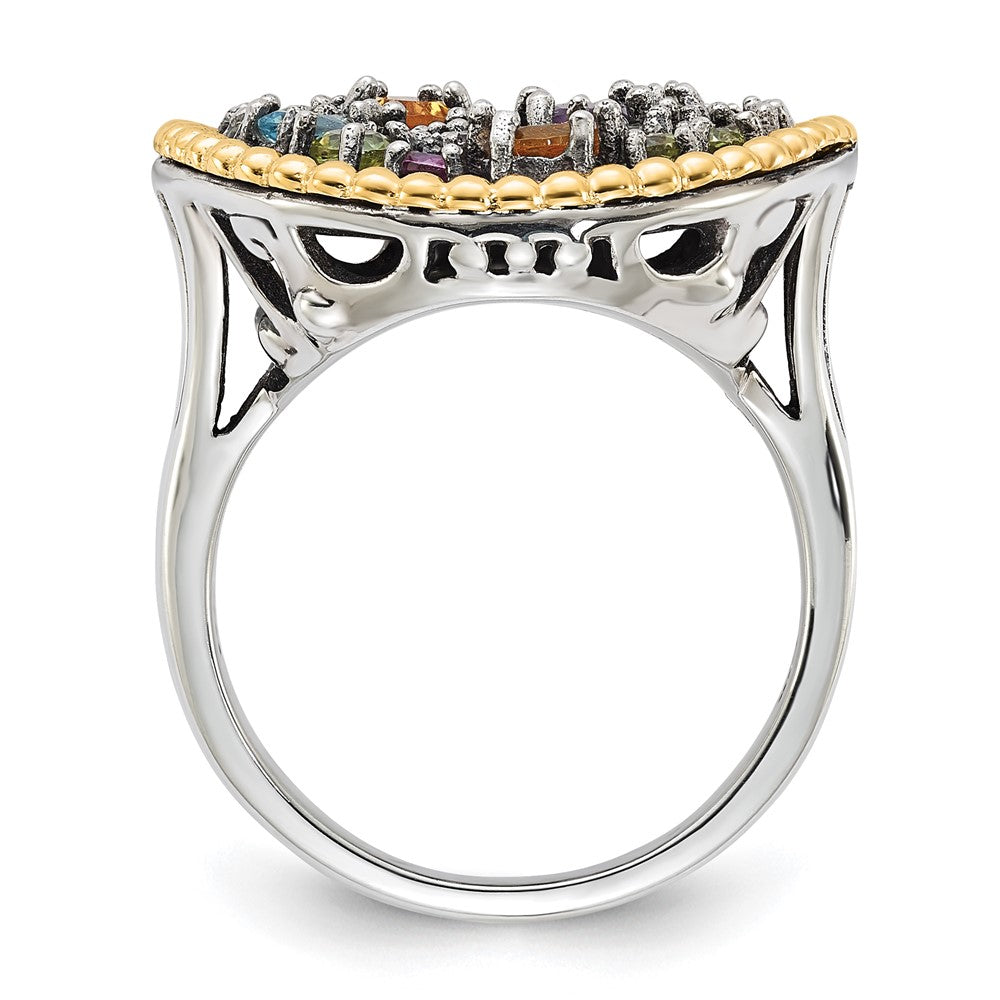 14K/silver Bicolor Sterlingsilber 14K Akzente 1.88tw Multi Edelstein Ring (size 8 Nur)