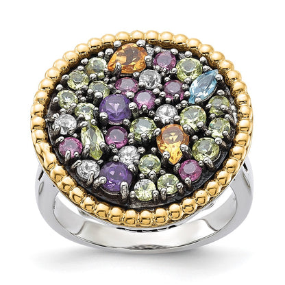14K/silver Bicolor Sterlingsilber 14K Akzente 1.88tw Multi Edelstein Ring (size 8 Nur)