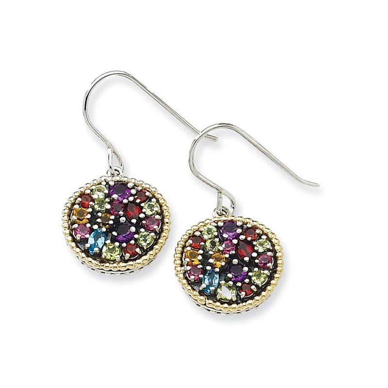 14K/silver Bicolor Ss 14K Multi Edelstein Ohrringe