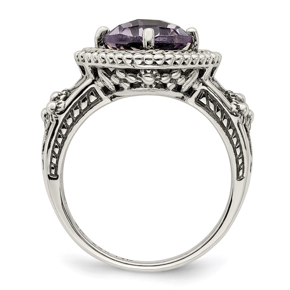 14K/silver Bicolor Shey Couture Sterlingsilber mit 14K Akzente Antikisiert Kissen Rosa Quarz Ring