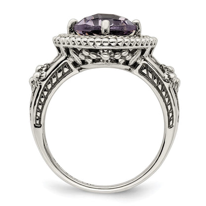 14K/silver Bicolor Shey Couture Sterlingsilber mit 14K Akzente Antikisiert Kissen Rosa Quarz Ring
