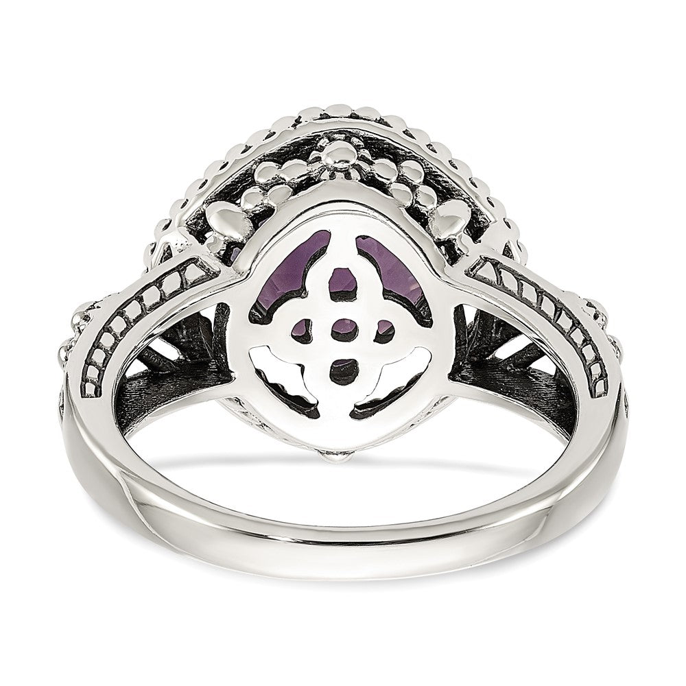 14K/silver Bicolor Shey Couture Sterlingsilber mit 14K Akzente Antikisiert Kissen Rosa Quarz Ring