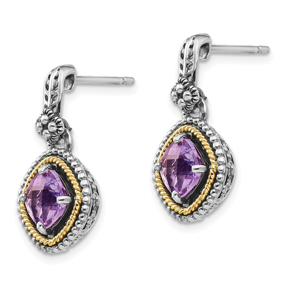 14K/silver Bicolor Sterlingsilber 14K Rosa Quarz Ohrringe
