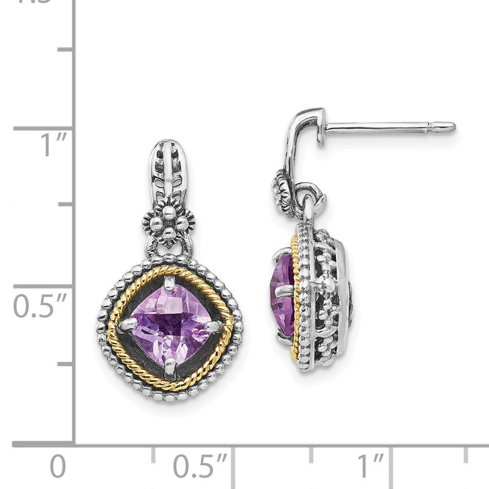 14K/silver Bicolor Sterlingsilber 14K Rosa Quarz Ohrringe