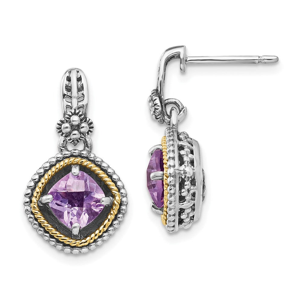 14K/silver Bicolor Sterlingsilber 14K Rosa Quarz Ohrringe