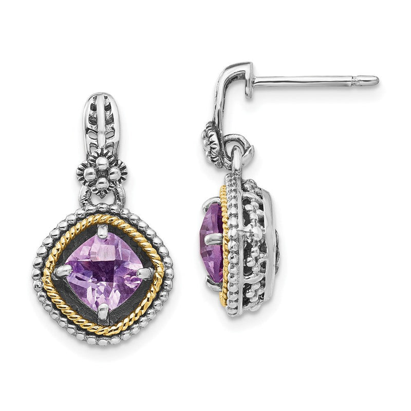 14K/silver Bicolor Sterlingsilber 14K Rosa Quarz Ohrringe
