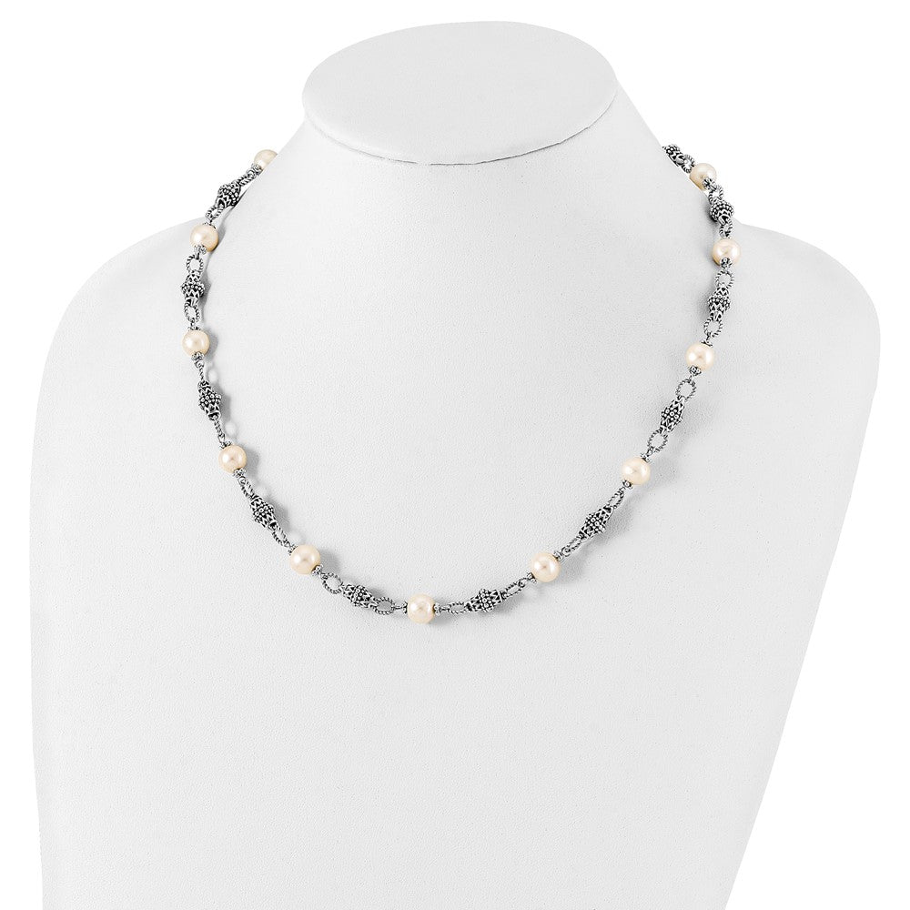 Sterlingsilber Shey Couture 20 Zoll Antikisiert 8 8.5mm Süßwasser Zuchtperle Halskette