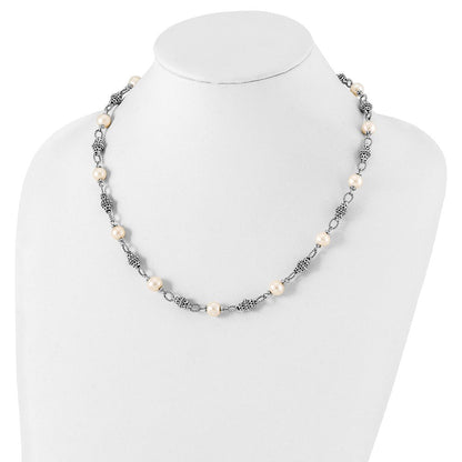 Sterlingsilber Shey Couture 20 Zoll Antikisiert 8 8.5mm Süßwasser Zuchtperle Halskette