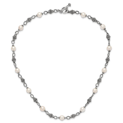 Sterlingsilber Shey Couture 20 Zoll Antikisiert 8 8.5mm Süßwasser Zuchtperle Halskette
