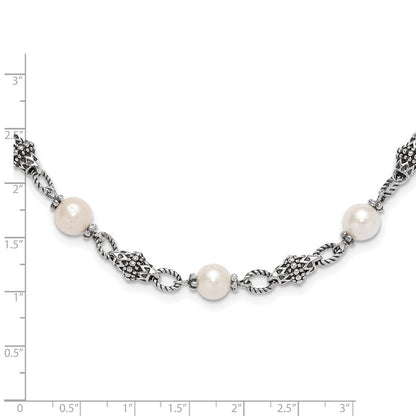Sterlingsilber Shey Couture 20 Zoll Antikisiert 8 8.5mm Süßwasser Zuchtperle Halskette