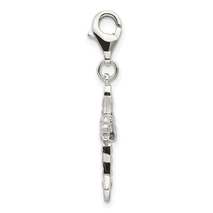 14K/silver Bicolor Shey Couture Sterlingsilber mit 14K Akzente Antikisiert 3 D Kreuz Karabinerverschluss Charm
