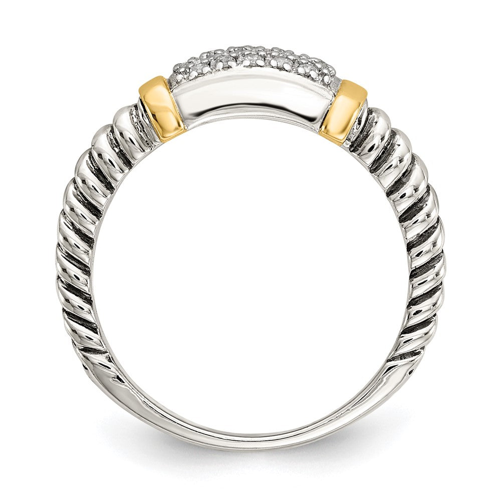 14K/silver Bicolor Shey Couture Sterlingsilber mit 14K Akzente Antikisiert Diamant Ring