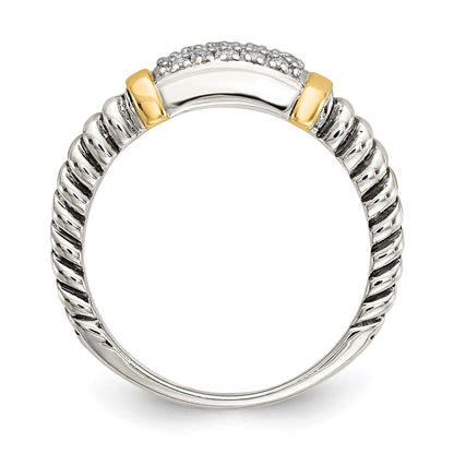 14K/silver Bicolor Shey Couture Sterlingsilber mit 14K Akzente Antikisiert Diamant Ring