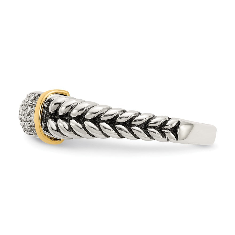 14K/silver Bicolor Shey Couture Sterlingsilber mit 14K Akzente Antikisiert Diamant Ring