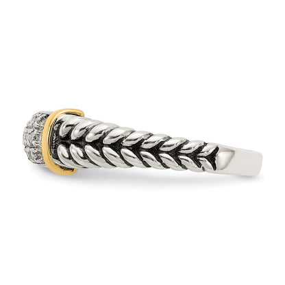 14K/silver Bicolor Shey Couture Sterlingsilber mit 14K Akzente Antikisiert Diamant Ring