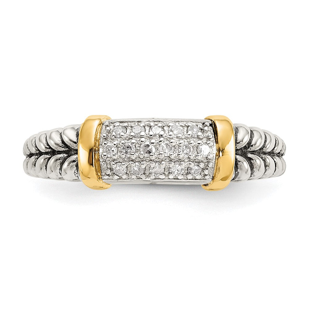 14K/silver Bicolor Shey Couture Sterlingsilber mit 14K Akzente Antikisiert Diamant Ring