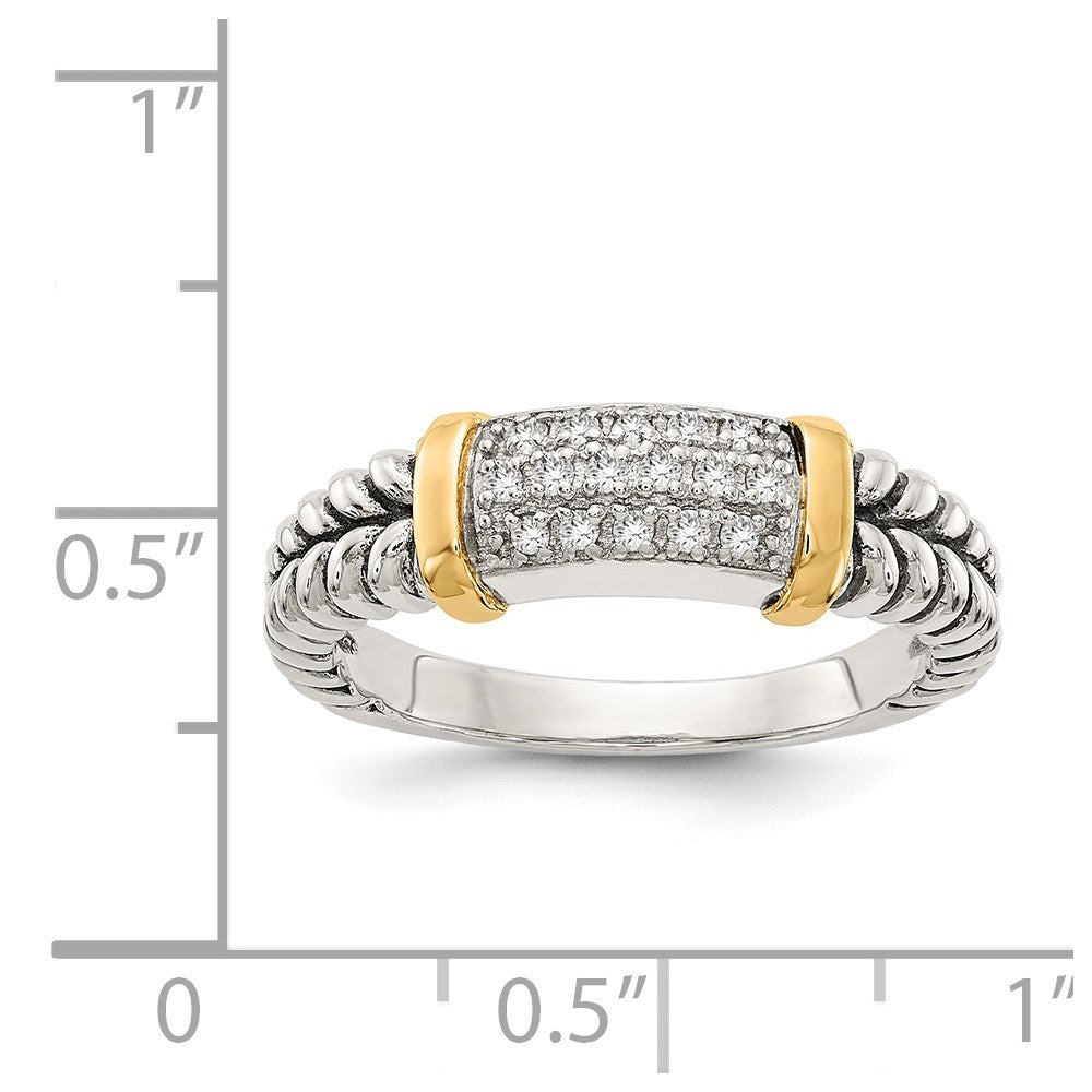 14K/silver Bicolor Shey Couture Sterlingsilber mit 14K Akzente Antikisiert Diamant Ring