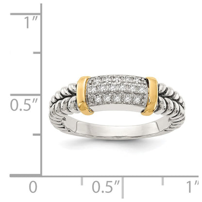 14K/silver Bicolor Shey Couture Sterlingsilber mit 14K Akzente Antikisiert Diamant Ring