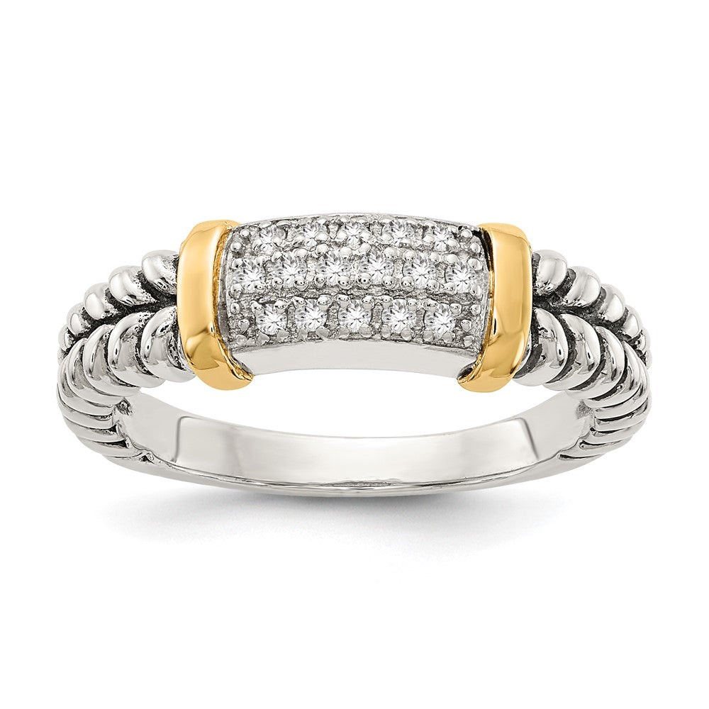 14K/silver Bicolor Shey Couture Sterlingsilber mit 14K Akzente Antikisiert Diamant Ring