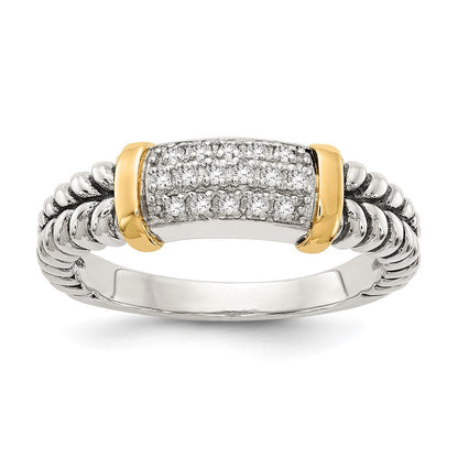 14K/silver Bicolor Shey Couture Sterlingsilber mit 14K Akzente Antikisiert Diamant Ring