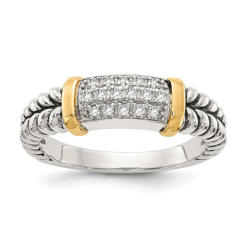 14K/silver Bicolor Shey Couture Sterlingsilber mit 14K Akzente Antikisiert Diamant Ring