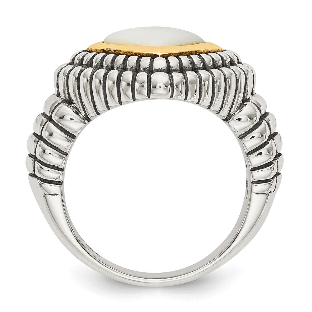 14K/silver Bicolor Shey Couture Sterlingsilber mit 14K Akzente Antikisiert Perlmutt Ring